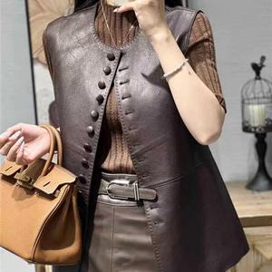 Gilet de moto tendance en cuir véritable coupe-vent grande taille pour homme – Sécurité professionnelle pour la conduite - Product Image 6