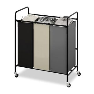 Carrito Organizador de Ropa Sucia de 3 Secciones con Bolsas Extraíbles, Gran Capacidad, Tela Oxford, Organizador de Lavandería Moderno - Product Image 2