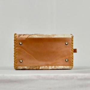Sac de sport léger et imperméable en cuir véritable marron et blanc, fourrure, fait main, style mini Speedy, tendance 2026 - Product Image 4