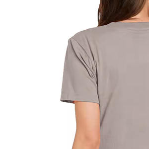 Vêtements de fitness ajustés pour femmes, à manches courtes, couleur unie, personnalisables, pour le travail et les activités intenses, col rond, en microfibre - Product Image 6