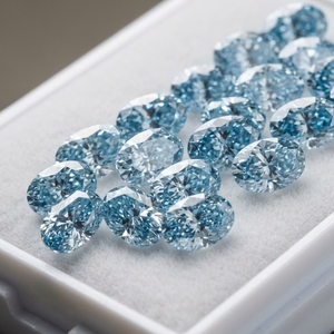 RaaMaa Meilleures ventes : Diamant bleu fantaisie CVD de laboratoire, taille ovale excellente, clarté VVS/VS, prix de gros, lot en vrac pour la fabrication de bijoux - Product Image 3