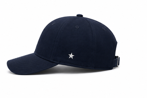 Wholesale High Quality Navy Blue Cotton Baseball <b>Cap</b> Custom White Letter Star Embroidery Structured Vintage Hat for Men <b>Women</b> - Product Image 4