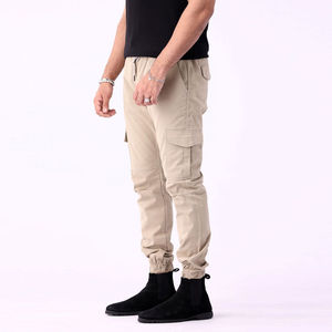 Wholesale Lightweight Men's Cargo Pants Hot Selling Custom Logo Printed High <b>Elastic</b> Straight Pattern Solid Color Cargo Pants - Product Image 6