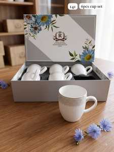 Luxury Modern Design Porcelain <b>Tea</b> <b>Cups</b> <b>Saucers</b> Color Glazed Ceramic Set ZamZam Industries 300mm Diameter for Weddings Parties - Product Image 5