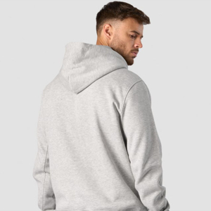 Sweat-shirt à capuche décontracté pour homme, 100% coton, molleton tricoté, coupe classique, couleur unie, avec poche, pour l'automne - Product Image 4