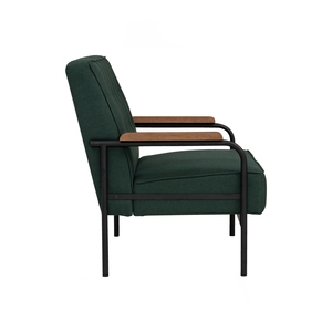 Canapé deux places de style mid-century, revêtu de tissu, avec structure en métal massif, pour bureau, réception, hôtel de luxe, salon et décoration d'appartement - Product Image 3