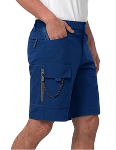 Pantalones cortos cargo de senderismo transpirables de cintura media para hombre, de secado rápido, para trabajo, golf, casuales, negros, con múltiples bolsillos. - Product Image 5