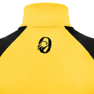Haut de sport pour femme à col zippé, jaune, manches longues, ajusté, pour entraînement, col montant, avec passe-pouce, vêtement de performance - Product Image 6
