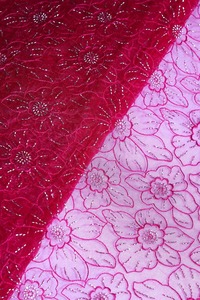 Premium Embroidered <b>Net</b> <b>Fabric</b> Manufacturer India Bridal Tulle Mesh Lace Supplier for Mexico Guatemala Honduras El Salvador Beli - Product Image 5