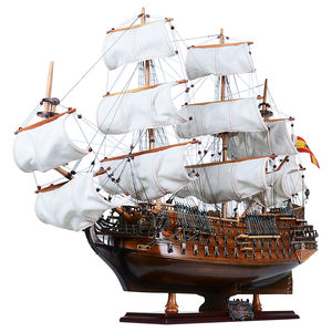 Antique Style San Felipe L60 Curved Sails Nautical Decor Model Wood Cedar Painted Technique 72Lx24.5Wx70H cm - Product Image 2