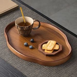 Brown <b>Rectangular</b> Wooden Serving <b>Tray</b> With Handle for Breakfast Home Decor Restaurant Hotel Manufacturer and Supplier From India - Product Image 2