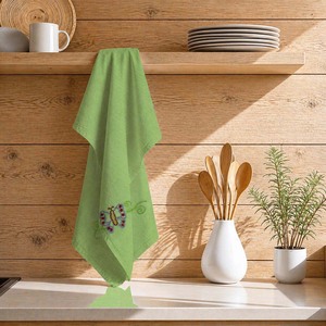 Serviette de cuisine brodée, belle couleur, super absorbante, séchage rapide, en coton, exportée en Inde - Product Image 1