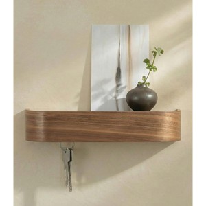 Porte-clés minimaliste en bois d'acacia avec miroir - Crochets muraux artisanaux en gros - Product Image 1