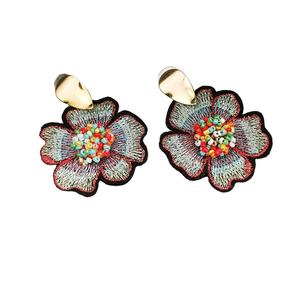 Pendientes de Cuentas Hechos a Mano, Estilo Bohemio Étnico, Bordados con Flores, Pendientes Colgantes con Cuentas, Joyería para Fiestas - Product Image 1