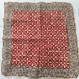 Foulard carré ethnique en coton fait main, imprimé à la main, motif floral, ensemble cravate et bandeau, doux pour la peau, cadeau d'été, Saint-Valentin - Product Image 2