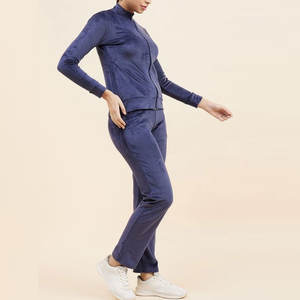 Survêtement en velours pour femme, tissu extensible doux, coupe flexible, classique, pour l'hiver, tenue décontractée, style tendance - Product Image 3