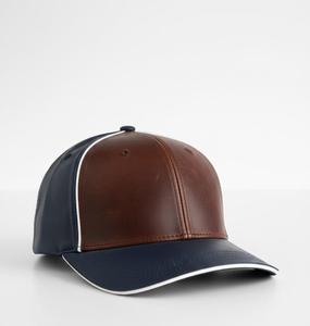 Luxury Genuine Leather Baseball Cap for Men – Contrast Color Outdoor Fashion <b>Hat</b> - Product Image 1