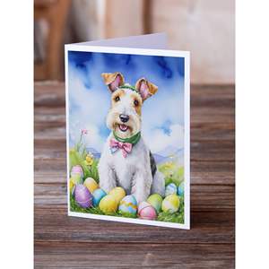 Whimsical Fox Terrier <b>Easter</b> <b>Egg</b> <b>Hunt</b> A7 Note Cards Pack of 8 Blank Cards with Envelopes Size 5x7 Greeting Cards - Product Image 2