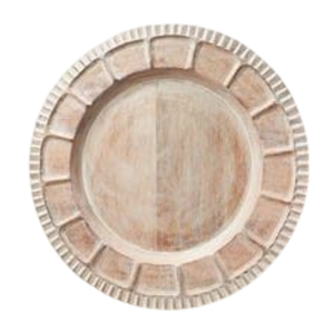 Assiette de service ronde en bois, design minimaliste fait main, couleur unie, assiette de présentation, vaisselle et articles de cuisine décoratifs - Product Image 2