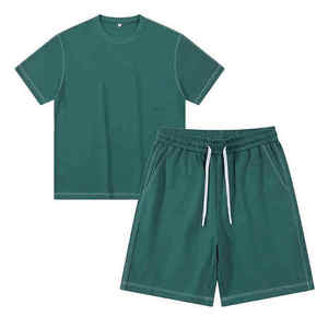 Men's Summer Breathable T-shirt and Shorts <b>Set</b> 100% Cotton - Product Image 3