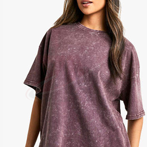 Camiseta de Cuello Redondo Extra Grande para Mujer, Manga Corta, Tie Dye, Color Sólido, 100% Algodón, Transpirable, Corte Holgado, para Todas las Temporadas - Product Image 4