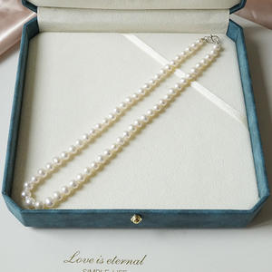 Collier de perles d'eau douce transparentes brillantes de 7 à 10 mm pour maman, en argent S925, cadeau pour la fête des mères avec boîte de livraison - Product Image 4