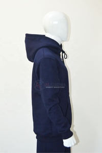 Mens Royal Navy Blue 350 GSM <b>Zip</b> <b>Hoodie</b> 100 Cotton Regular Fit Front <b>Pocket</b> Breathable Custom Print Long Sleeve Winter Custom - Product Image 3