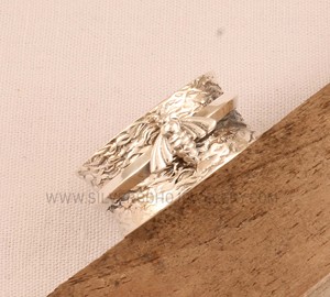 Anillo Apilable Minimalista de Plata de Ley 925 con Diseño de Abeja y Panal de Miel Inspirado en la Naturaleza para Mujer, Joyería 2026 al por Mayor - Product Image 4
