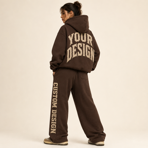 <b>Thermal</b> Fleece Fabric Ribbed Collar Kangaroo Pocket Baggy Fit Tracksuit <b>Set</b> Custom Woven Patch Embroidery Custom Weather New - Product Image 2