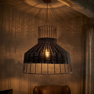 โคมไฟแขวนเพดานหวายสานมือ AG Elements โครงโลหะ |   ดีไซน์การทอแบบธรรมชาติ |   การตกแต่งบ้านสไตล์โบโฮสมัยใหม่สำหรับงานแต่งงานในเทศกาลดีวาลี - Product Image 3