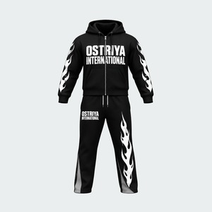 Conjunto Deportivo Unisex al por Mayor, Nueva Colección, Sudadera con Cremallera Completa y Pantalones, Diseño con Estampado de Nubes y Letras, Corte Regular Informal, Material de Poliéster - Product Image 5