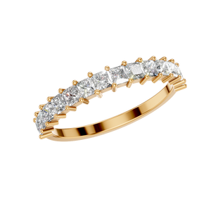 Anillo de Eternidad con Diamante Cultivado en Laboratorio Certificado por IGI, Anillo de Boda y Fiesta Personalizado en Oro de 14K con Corte Princesa, Chapado en Rodio, Joyería para Mujer - Product Image 1