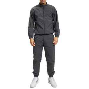 SUMROOS Men's Black Full <b>Zip</b> <b>Hooded</b> Lightweight Tracksuit Set 100% Cotton Quick Dry Sporty Style Regular Fit Winter Wear - Product Image 4