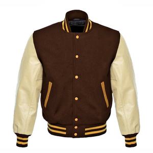 Custom High Quality Baseball Jacket Stitching Chenille Patch Embroidery Stand Collar Letterman College Baseball jacket for <b>men</b> - Product Image 1
