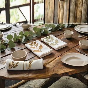 Servilletas de Tela de Algodón Elegantes y Coloridas, Reutilizables, Estampadas, Perfectas para Bodas, Fiestas, Celebraciones y Decoración de Mesa de Comedor - Product Image 2