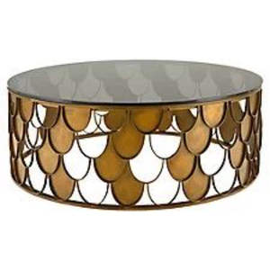 Mesa de Centro de Metal Dorado de Alta Gama, Chapada en Oro, con Textura Moderna, de Alta Calidad - Product Image 2