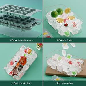 อุปกรณ์ทำครัว2-in-1ที่ทันสมัยเครื่องทำน้ำแข็งป็อปทรงสี่เหลี่ยมผืนผ้าแบบฉีดง่ายพร้อมฝาปิดและถาดสำหรับเครื่องดื่มไอศกรีม - Product Image 3