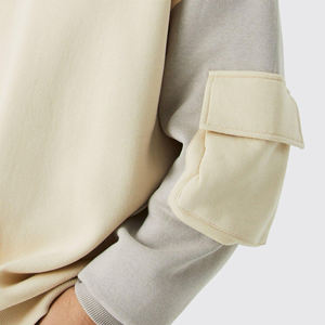 OEM custom sweatshirt for US casual brands with custom woven patch sweatshirt and mens clothing Low MOQ - Product Image 3