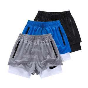 Men’s Summer Long Shorts Black Knitted Casual Breathable Quick Dry Mid Waist <b>Elastic</b> Waist Sports Shorts - Product Image 3