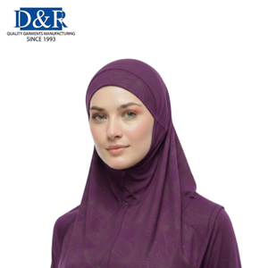 Voile de sport décontracté perlé en Spandex à séchage rapide et protection UV, style malaisien, pour femmes musulmanes, idéal pour l'extérieur et le fitness – Meilleure vente - Product Image 4