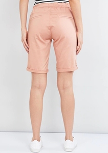 Shorts Oxford de Algodón Rosa para Mujer, Cintura Elástica con Cordón, Corte Regular Informal, Cintura Media, Color Sólido, Tejido Transpirable - Product Image 2
