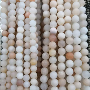 Cuentas redondas de aventurina rosa mate, cuentas de piedra natural para pulsera, collar, joyería DIY - Product Image 1