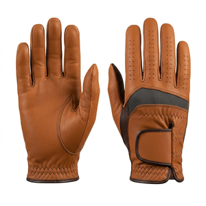 Genuine Leather Golf Glove Right Hand Full Finger Breathable Non-Slip Adjustable Wrist <b>Strap</b> Unisex Sports Model - Product Image 1