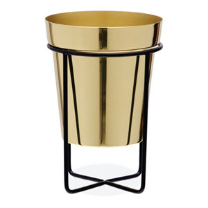 Jardinière en acier inoxydable doré style nordique, support de pot de fleurs métallique en forme de cube, pot de plante décoratif de luxe pour salon et hôtel - Product Image 6