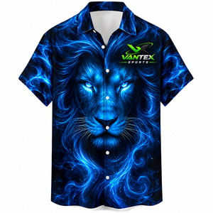 Chemise Hawaïenne Homme Vantex Sports à Manches Courtes Imprimé Floral Respirante Col Rabattu Streetwear Popeline Bouton Unique - Product Image 5