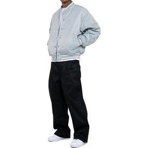 Men's Comfort Wide Satin Baseball Varsity <b>Jacket</b> Premium Smooth <b>Lightweight</b> Breathable Casual Streetwear Stylish - Product Image 3