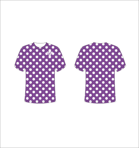 Camiseta de Hombre con Puntos Morados, Manga Corta, Cuello Redondo, Corte Regular Informal, Diseño Estampado, Tejido de Punto Transpirable - Product Image 1