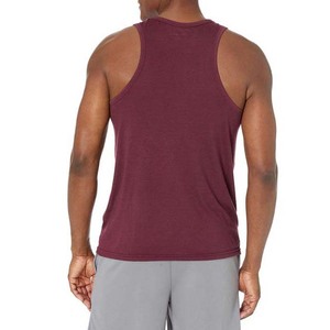 Men's Solid Color O-Neck Knitted Tank <b>Top</b> Casual Wear <b>Maroon</b> - Product Image 3