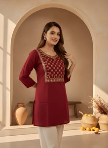 ชุดคุर्ติทรงตรงปักลายทันสมัยสำหรับผู้หญิง ชุดลำลองแบบแห้งเร็ว ชุดสั้นสำหรับโอกาสพิเศษ - Product Image 3