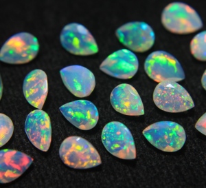 Ethiopian Opal Natural Gemstone Faceted Pear Cut 3x5mm Super Fine Quality Multi Color Certified Color Play Loose for Jewelry - Product Image 1